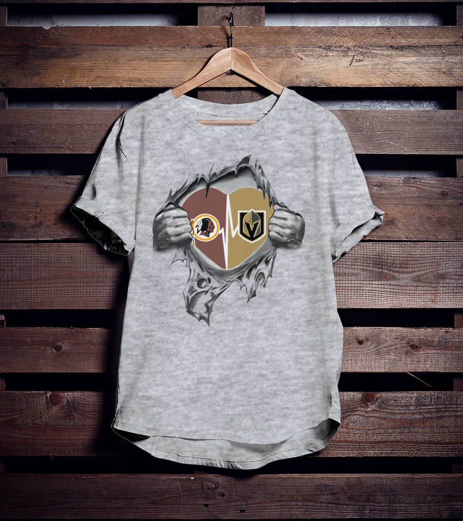 Golden Knights Redskins Heartbeat Fan Passion T-Shirt