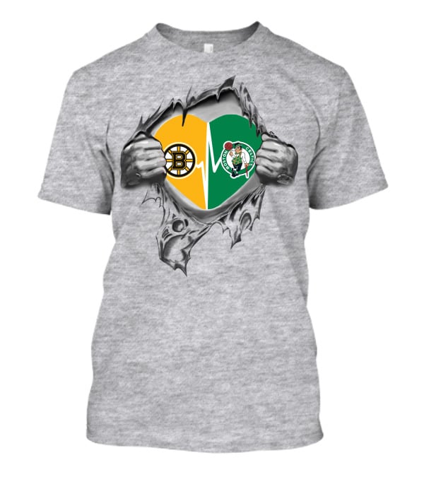 Bruins Celtics Heartfelt Loyalty With Logos And Symbols T-Shirt