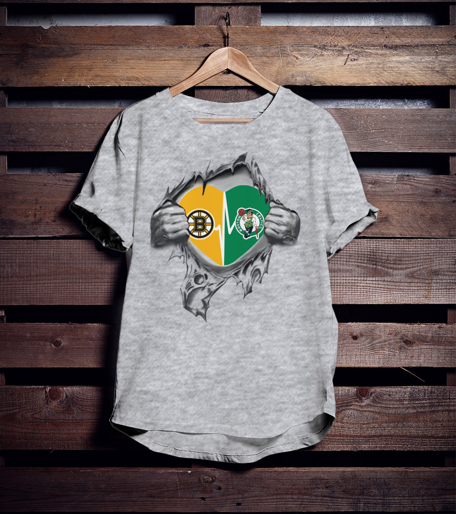 Bruins Celtics Heartfelt Loyalty With Logos And Symbols T-Shirt