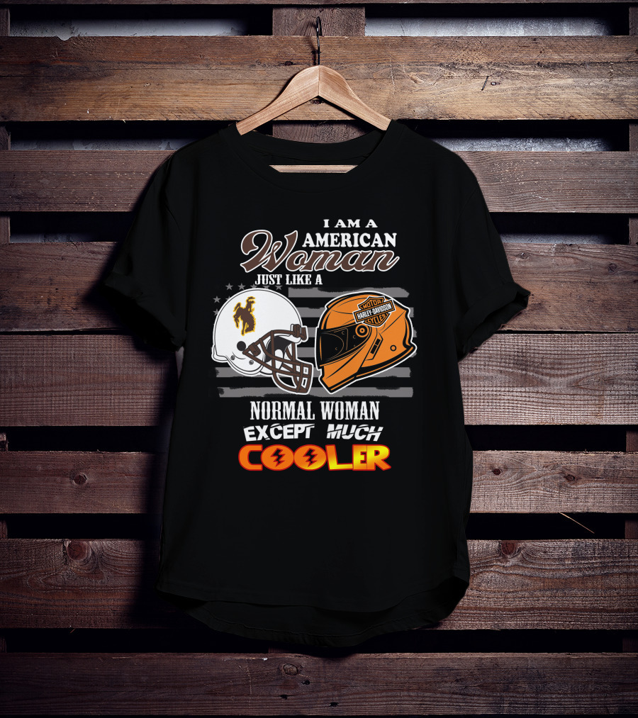 Wyoming Cowboys Harley Davidson Woman American Much Cooler T-Shirt