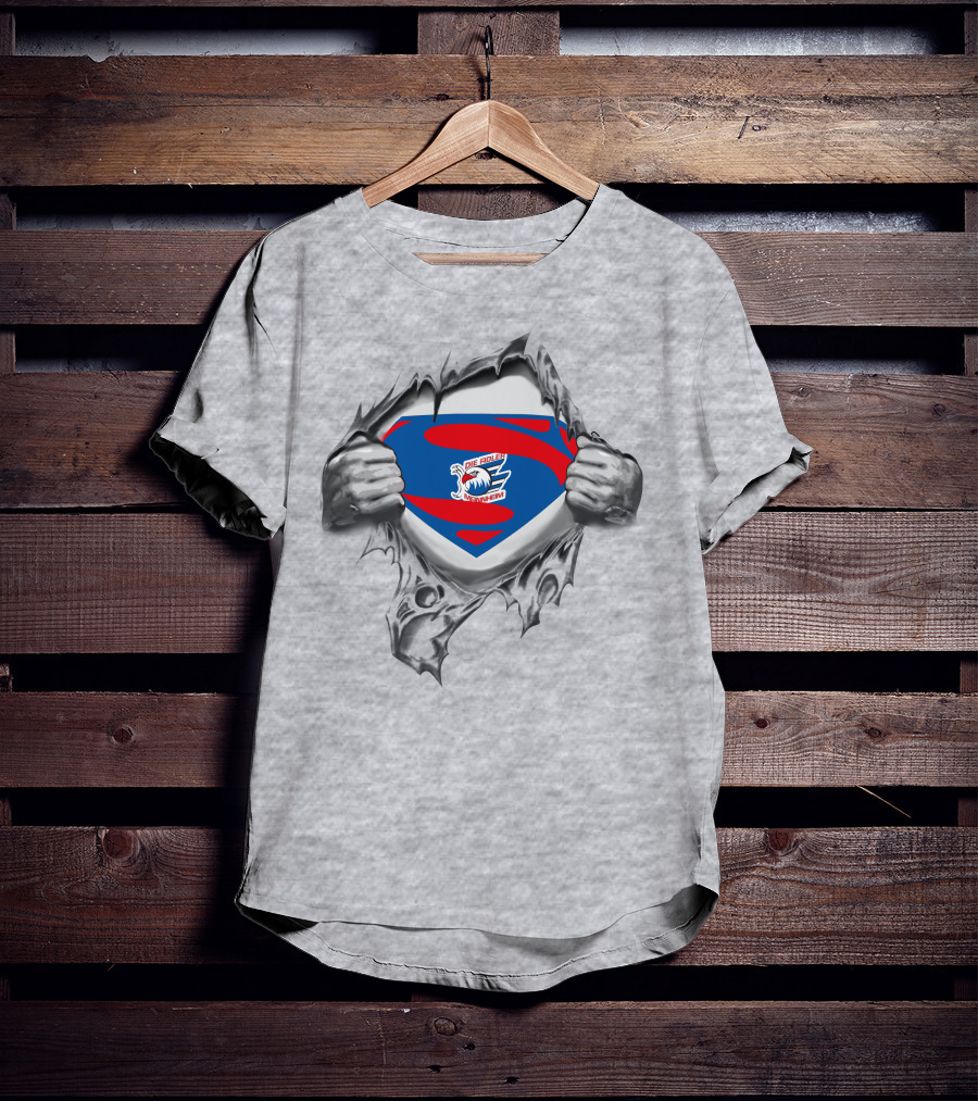 Adler Mannheim Superman Die Adler Logo Breaking Through Hands T-Shirt