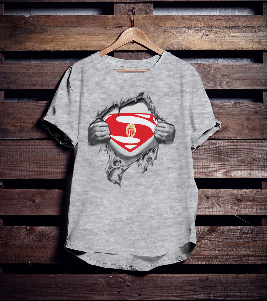 AS Monaco FC Superman Logo Reveal T-Shirt