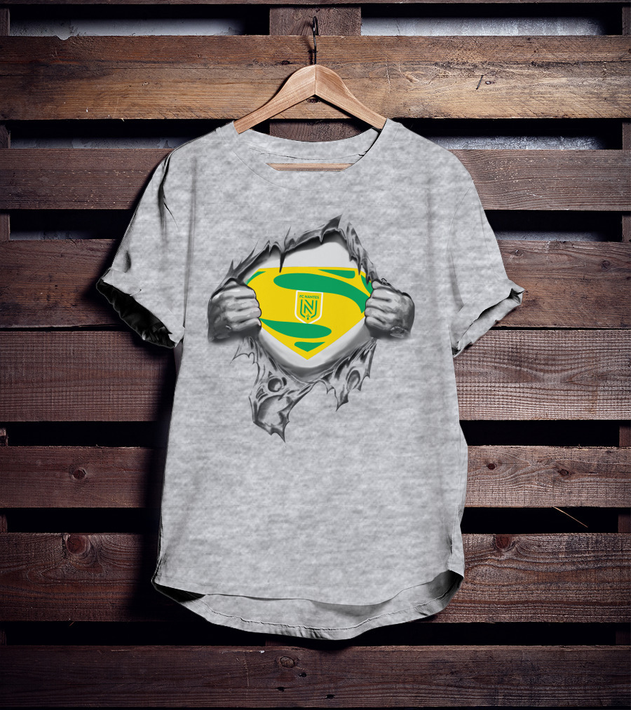 FC Nantes Super Man Emblem Tear Reveal T-Shirt