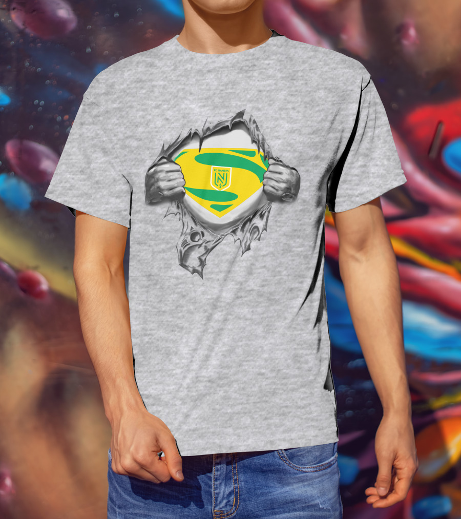 FC Nantes Super Man Emblem Tear Reveal T-Shirt