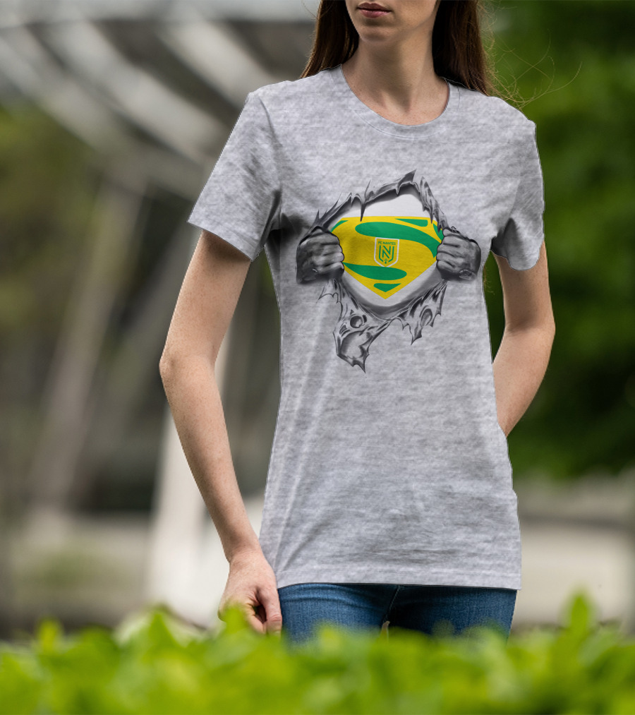 FC Nantes Super Man Emblem Tear Reveal T-Shirt