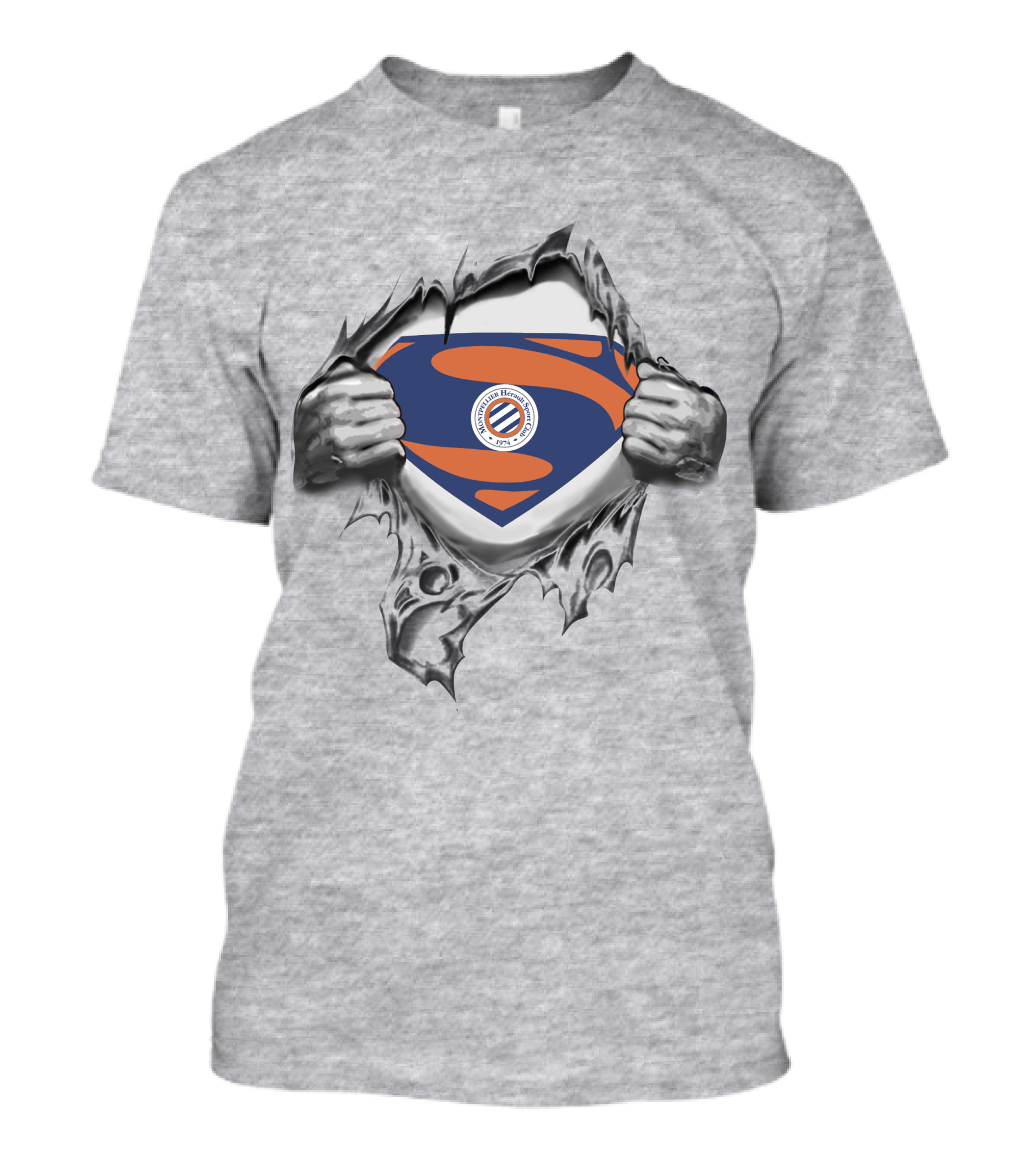 Montpellier HSC Superman Logo Tear Open T-Shirt