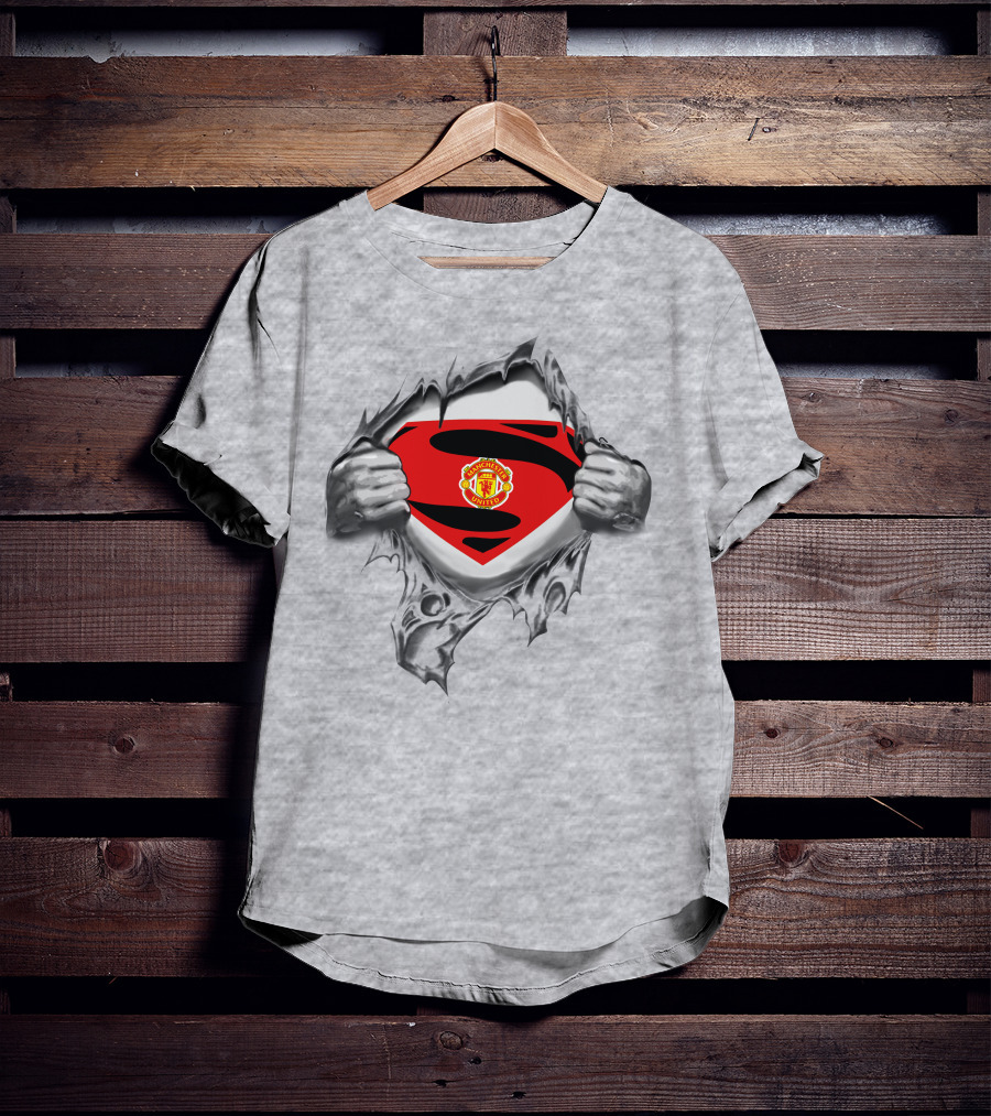 Pl Manchester United Superman Logo Emblem With Iconic Crest T-Shirt