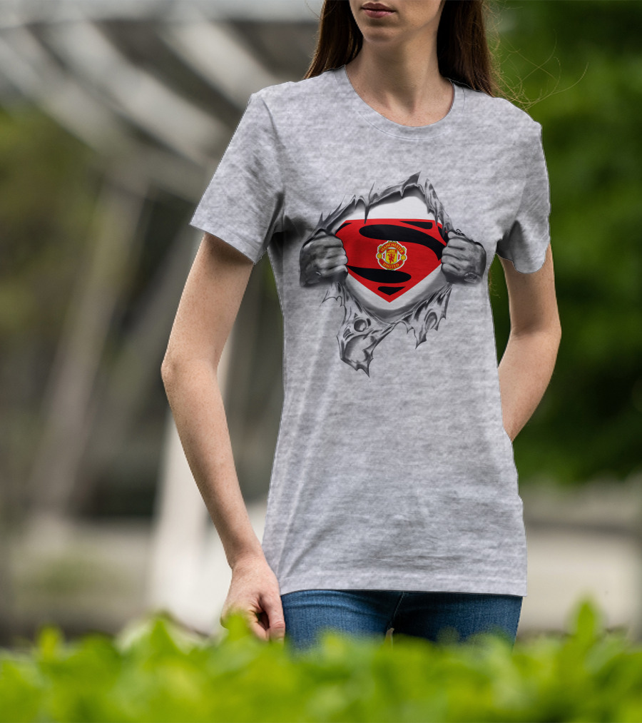 Pl Manchester United Superman Logo Emblem With Iconic Crest T-Shirt