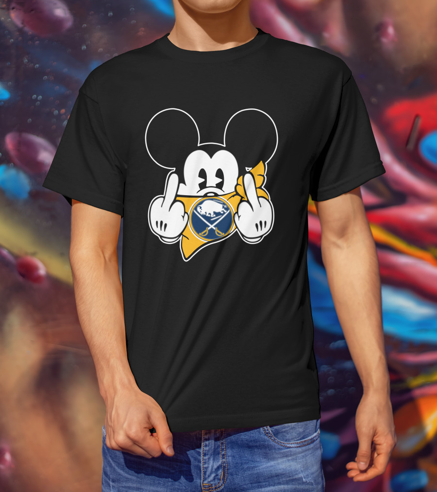 Sabres Mouse Middle Finger Gesture T-Shirt