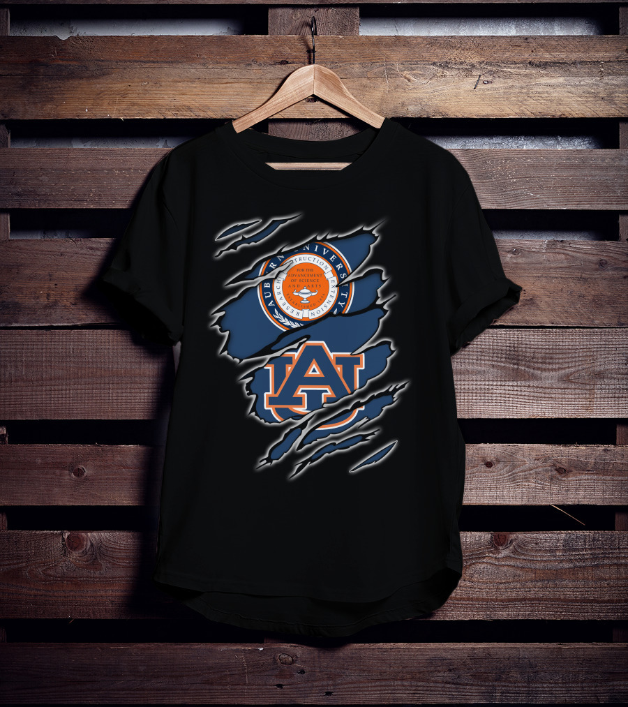 Auburn University Seal And AU Logo Claw Marks T-Shirt