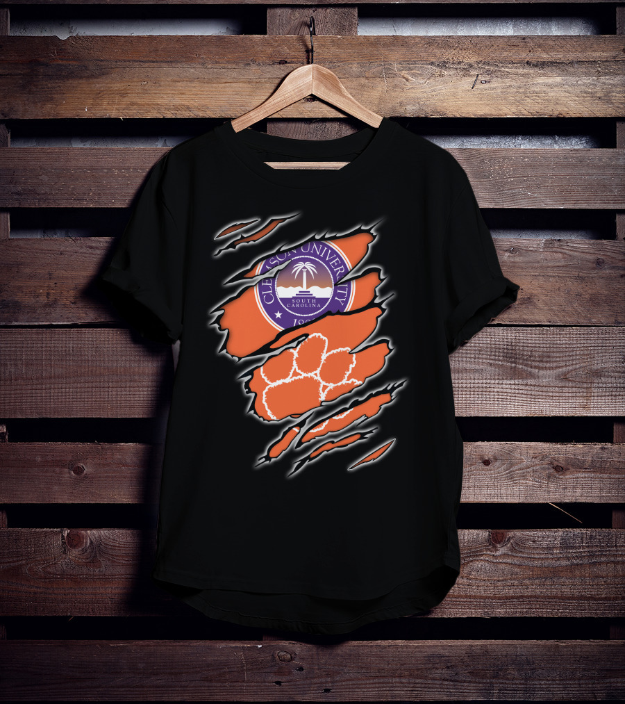 Clemson University South Carolina Paw Claw Marks T-Shirt