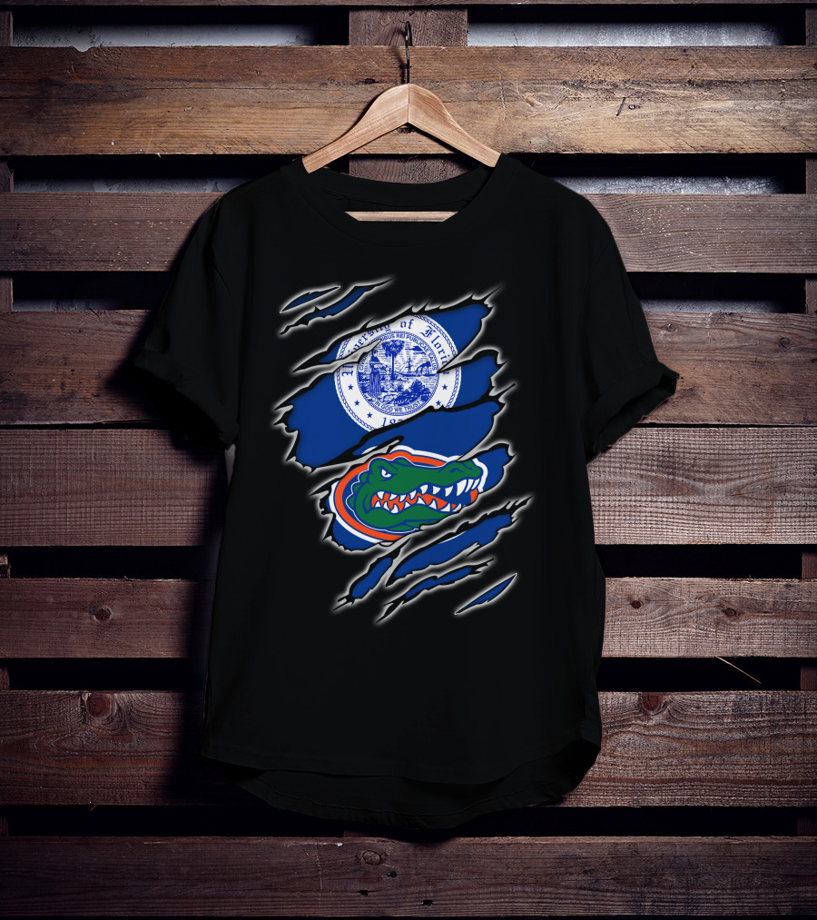 University Of Florida Gators Logo With New York Seal T-Shirt