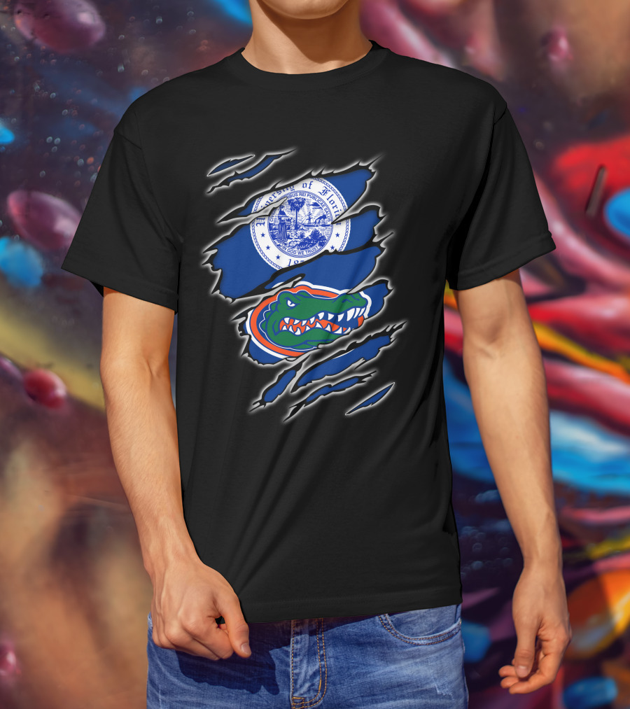 University Of Florida Gators Logo With New York Seal T-Shirt
