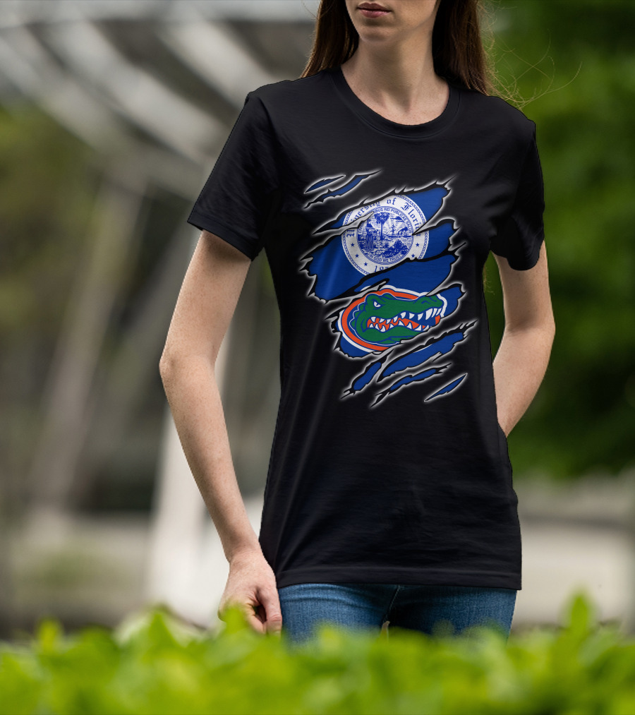 University Of Florida Gators Logo With New York Seal T-Shirt