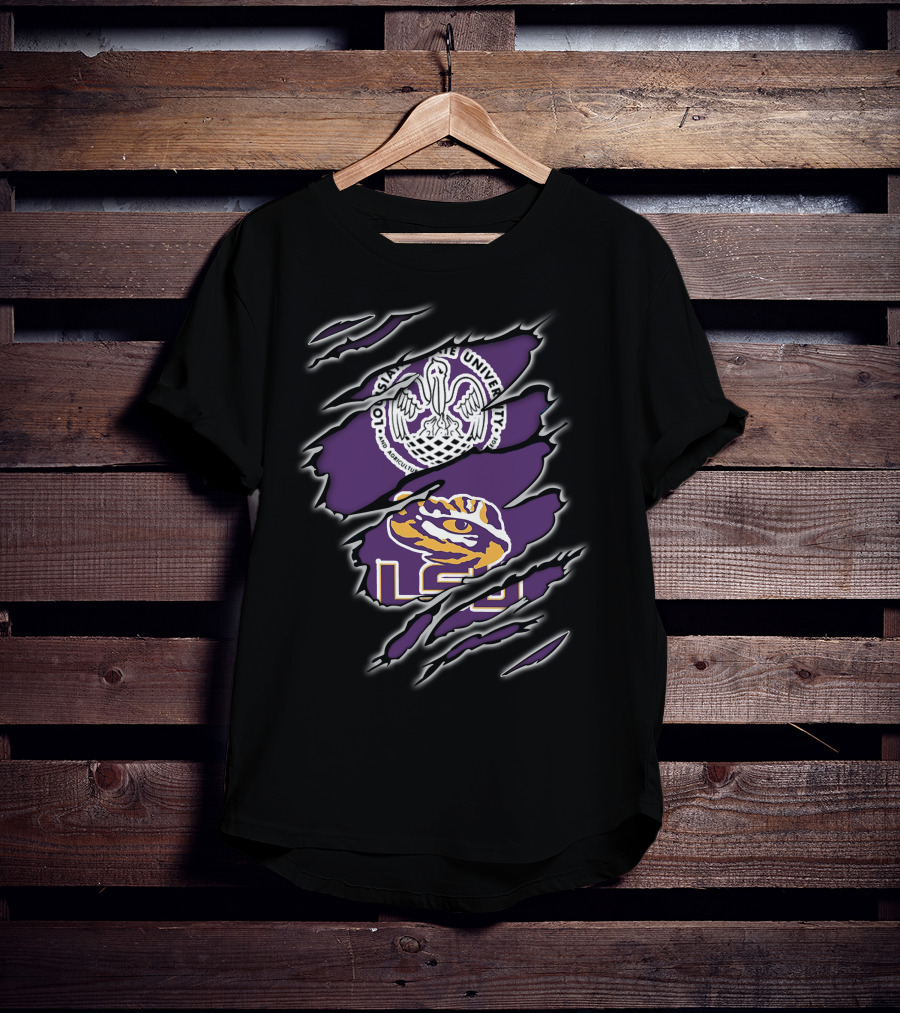 LSU Tigers Louisiana State University Logo Claw Marks T-Shirt