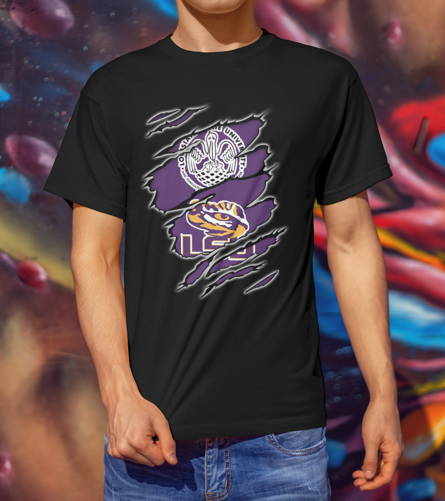 LSU Tigers Louisiana State University Logo Claw Marks T-Shirt