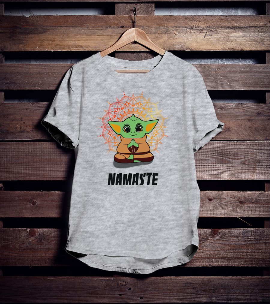 Baby Yoda Namaste Meditate Mandala T-Shirt