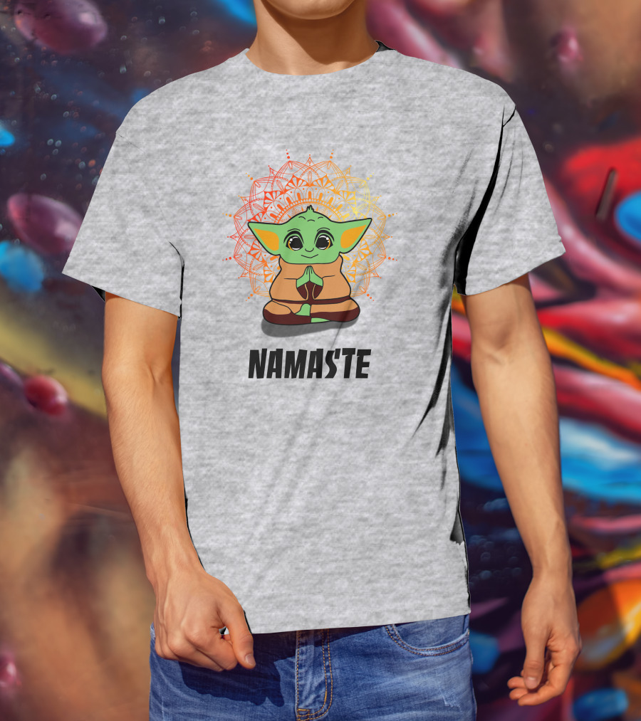 Baby Yoda Namaste Meditate Mandala T-Shirt