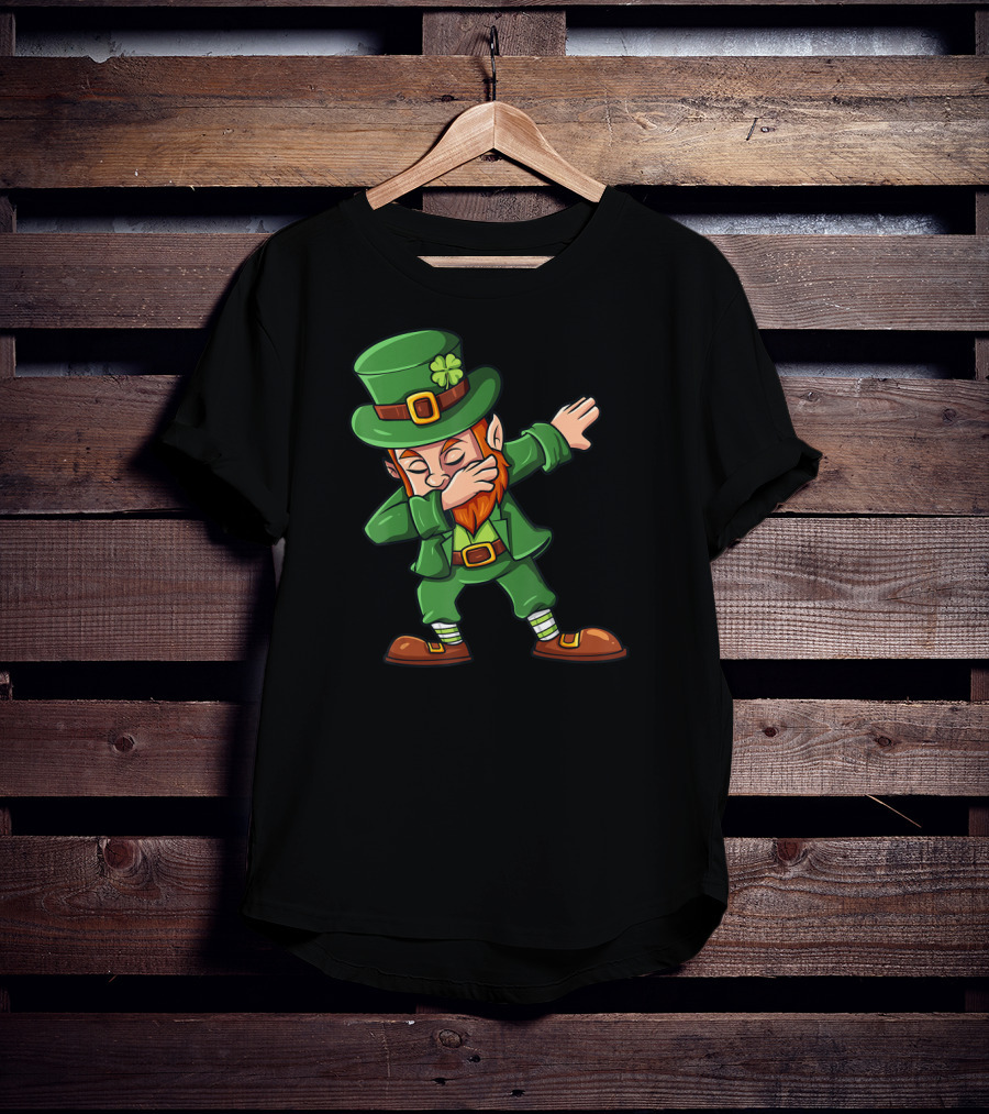 St Patricks Day Irish Leprechaun Dab Dance Iconic Lucky Shamrock T-Shirt