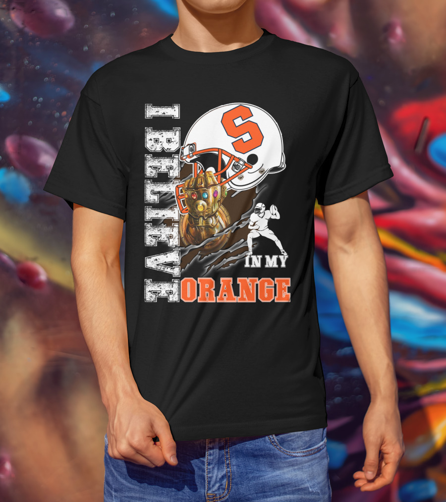 I Believe In My Orange Infinity Gauntlet Football S Helmet Fan T-Shirt