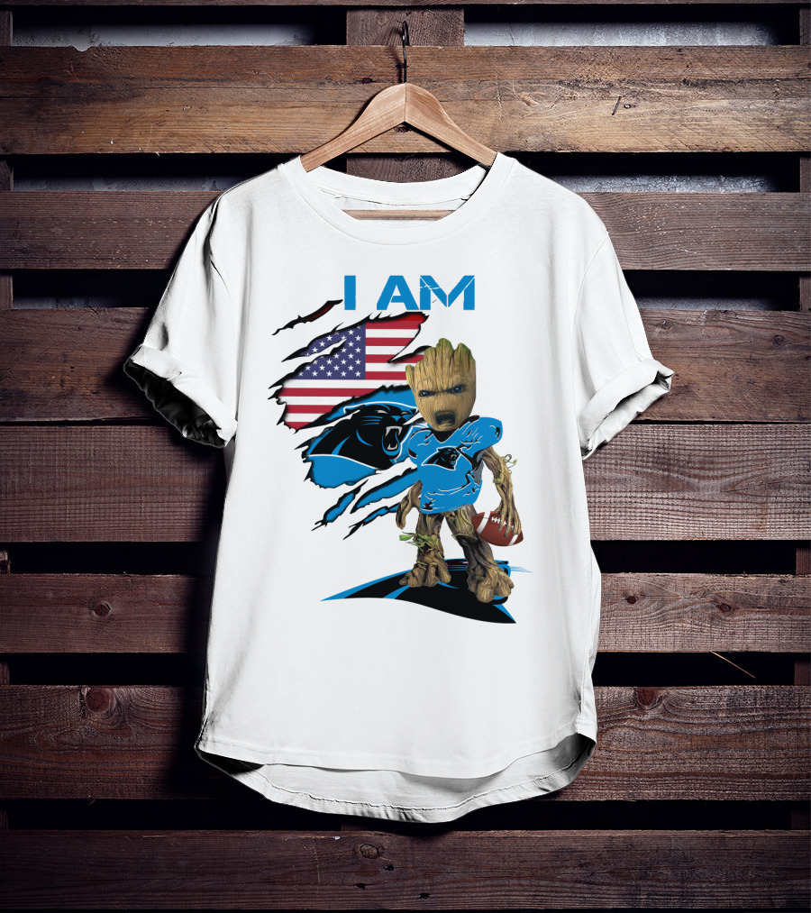 I AM Panthers Baby Groot Football Fan T-Shirt