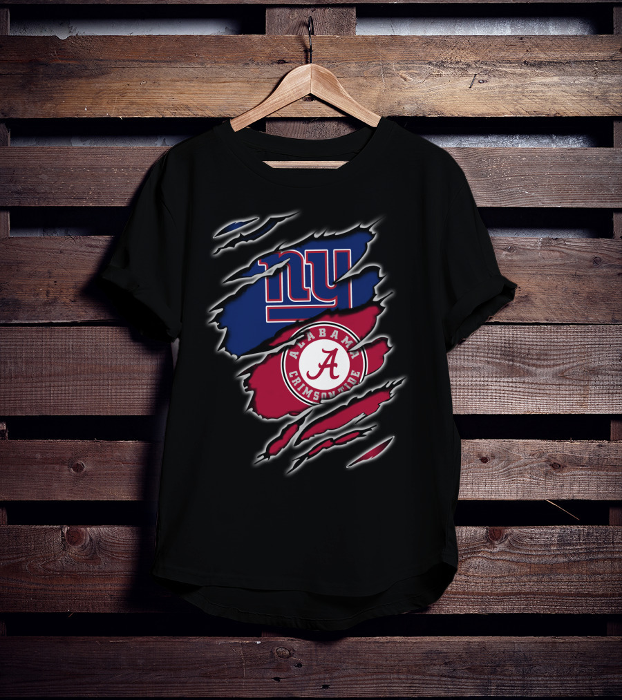 New York Giants Alabama Crimson Tide Fan Crossover T-Shirt
