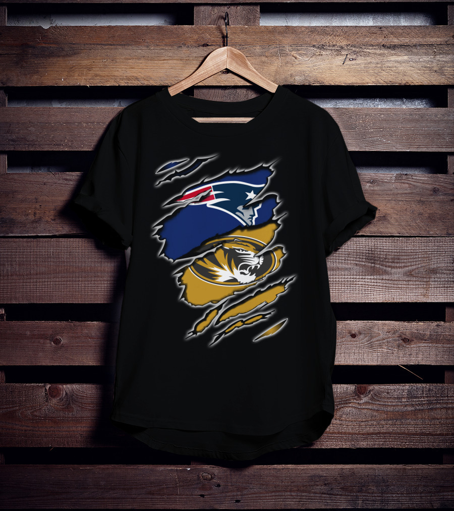 Patriots Missouri Tigers Logo Ripped T-Shirt