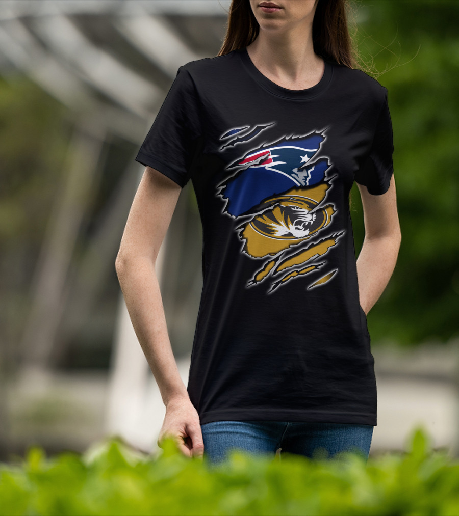 Patriots Missouri Tigers Logo Ripped T-Shirt