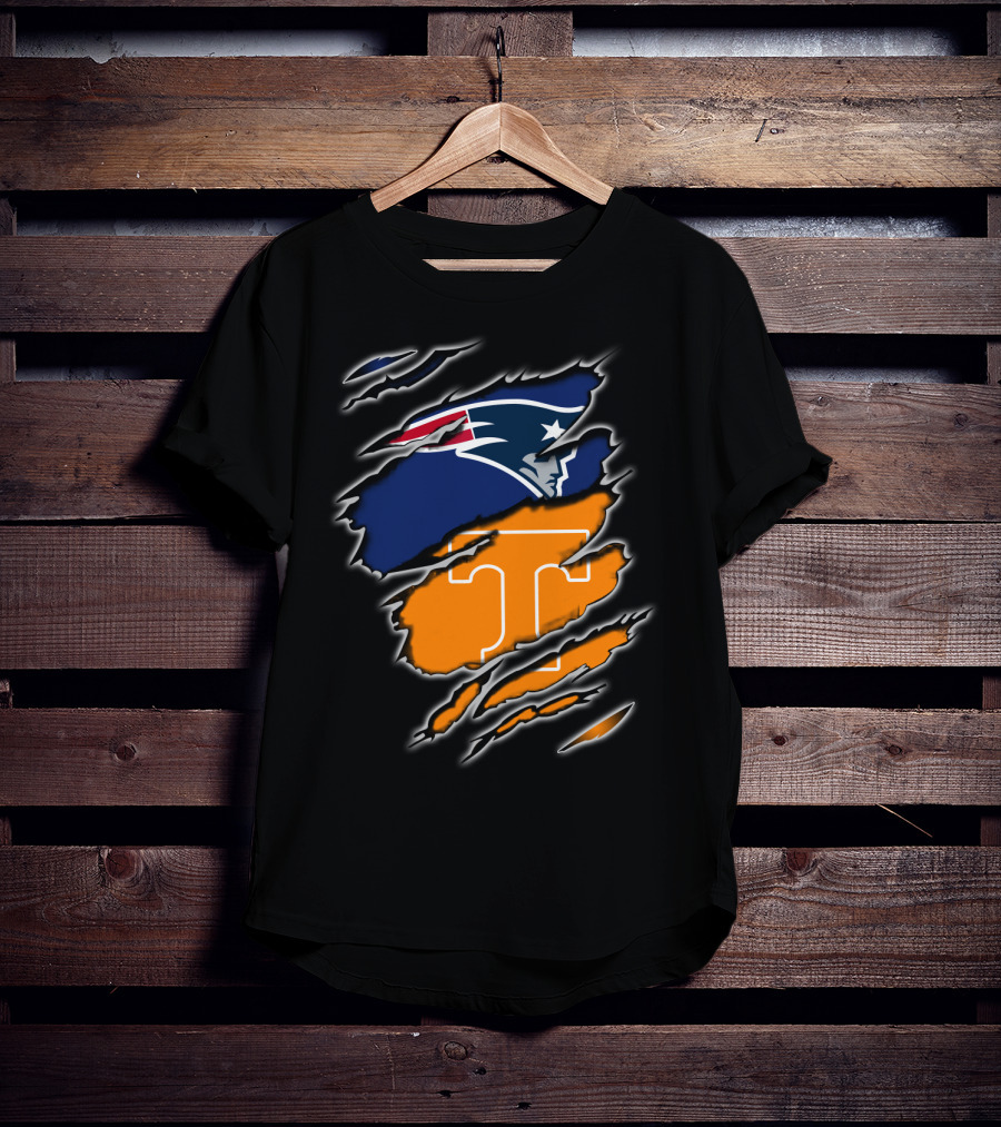 New England Patriots Tennessee Volunteers Ripped T-Shirt