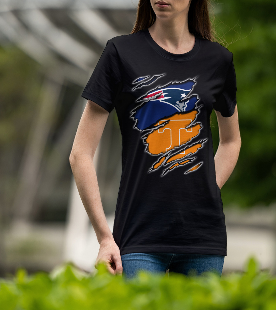 New England Patriots Tennessee Volunteers Ripped T-Shirt