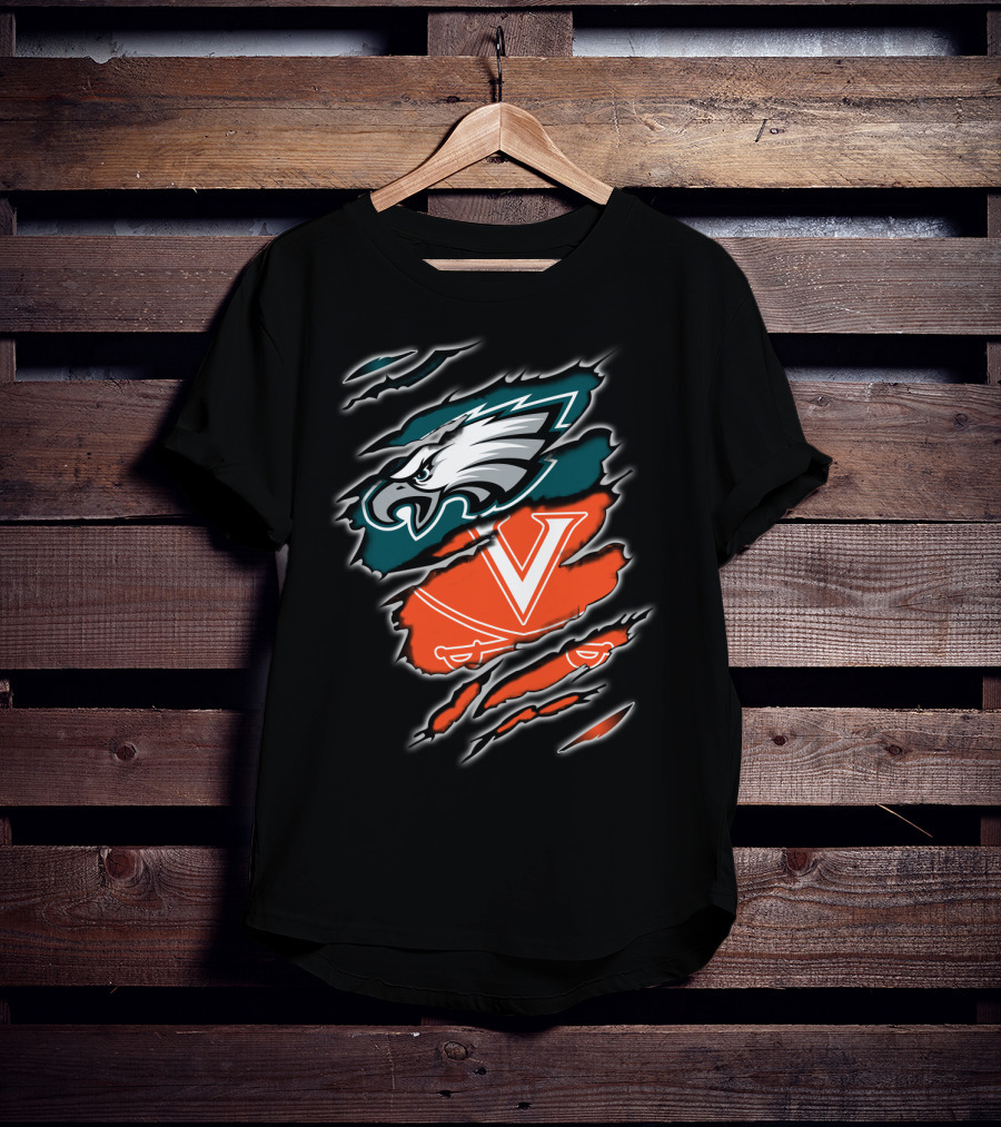 Philadelphia Eagles Virginia Cavaliers Fan Crossover T-Shirt