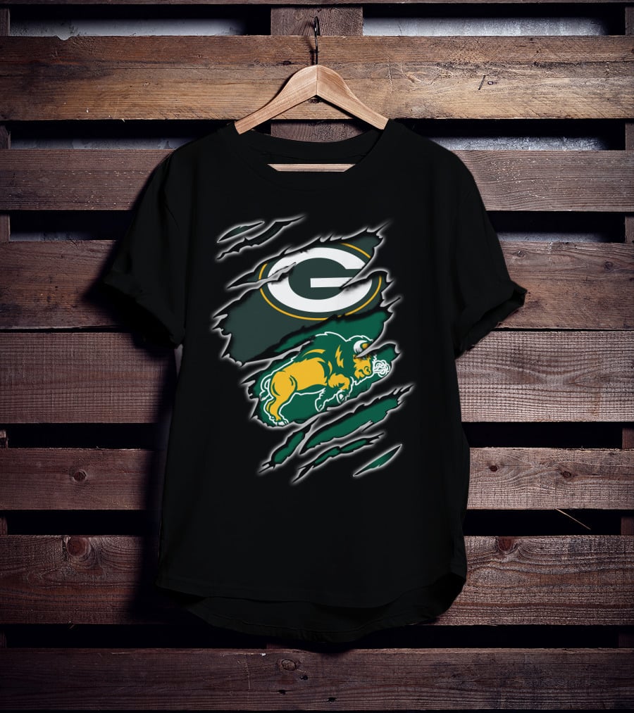 Packers Bison G Logo Green And Gold Claw Marks T-Shirt