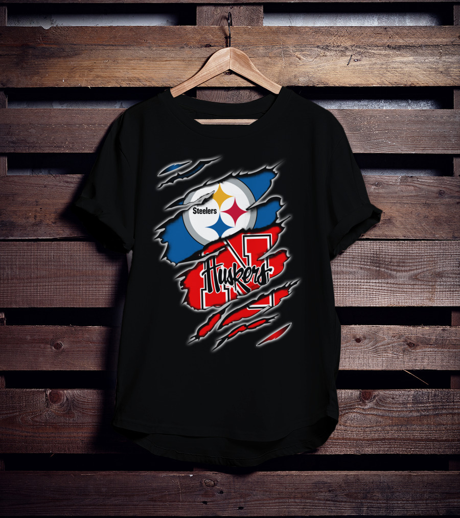 Steelers Huskers Ripped T-Shirt