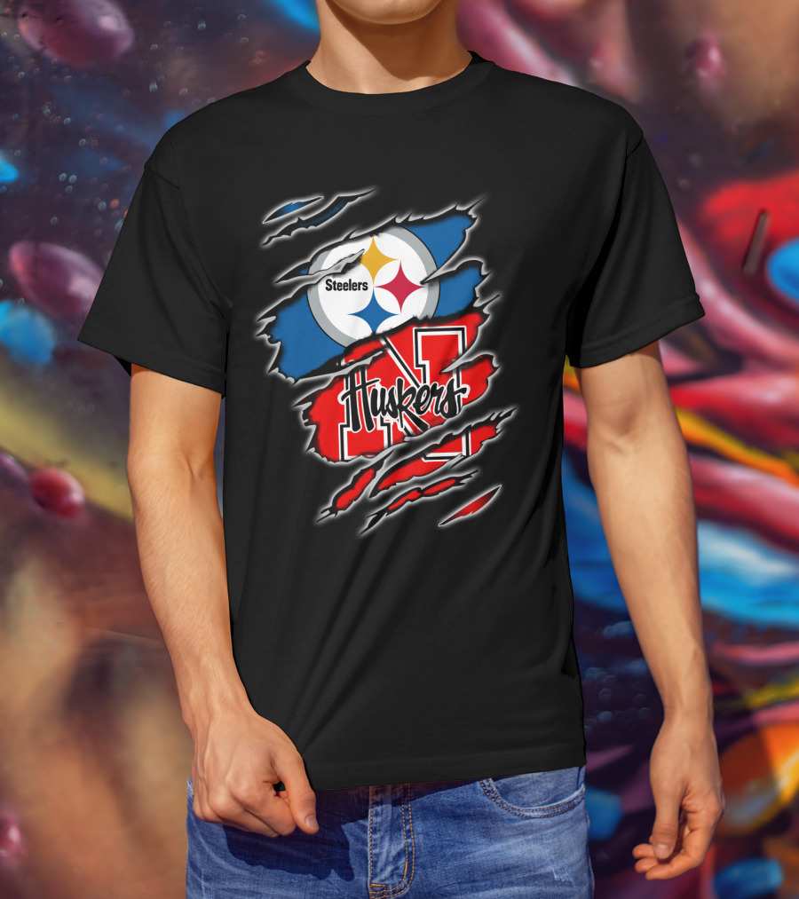Steelers Huskers Ripped T-Shirt