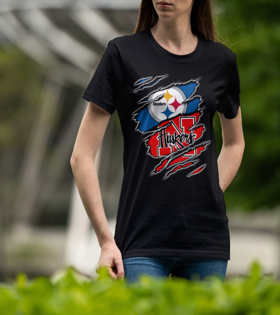 Steelers Huskers Ripped T-Shirt