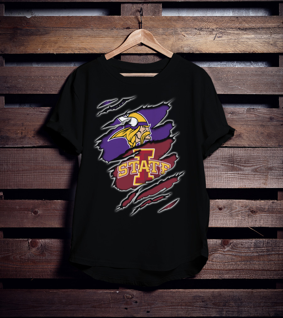 Minnesota Vikings Iowa State Cyclones Logos T-Shirt