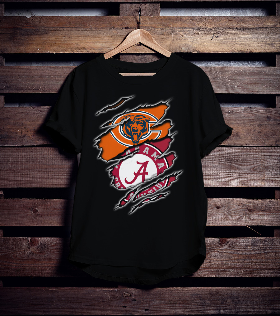 Chicago Bears Alabama Crimson Tide Crossover T-Shirt