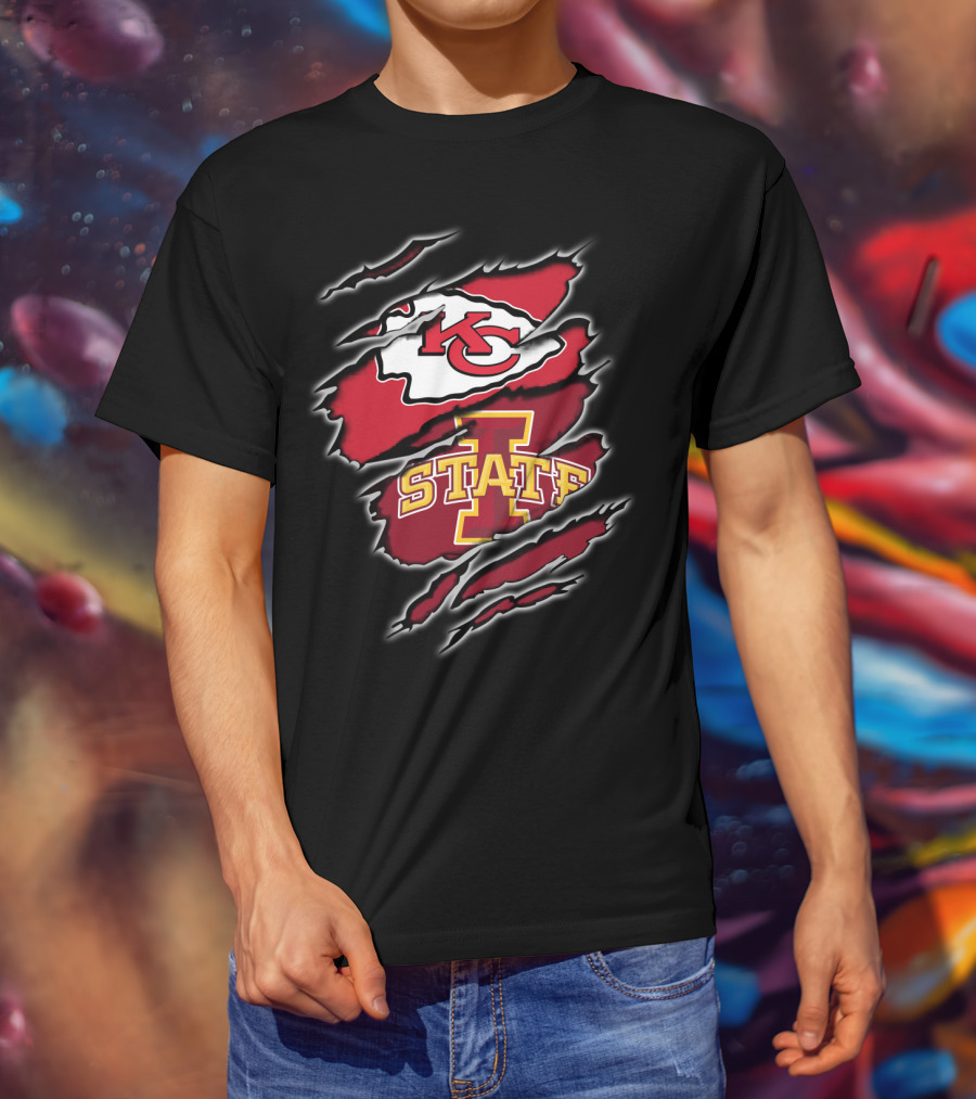 Kansas City Chiefs Iowa State Cyclones Torn Mesh T-Shirt