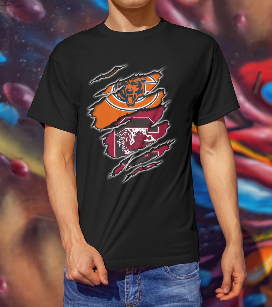 Bears Gamecocks Logo Mashup T-Shirt