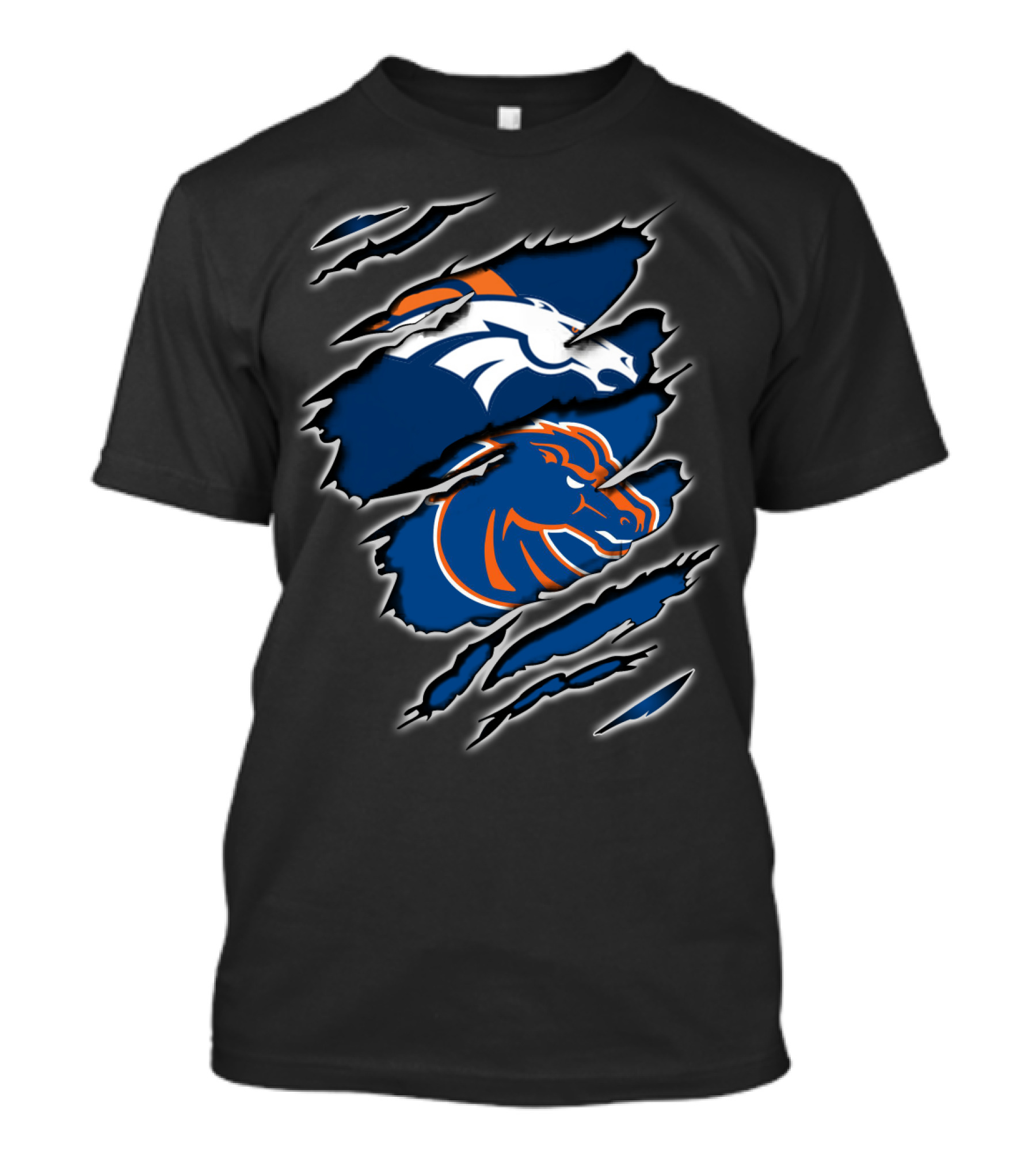 Broncos Boise Hybrid Emblem Rip T-Shirt