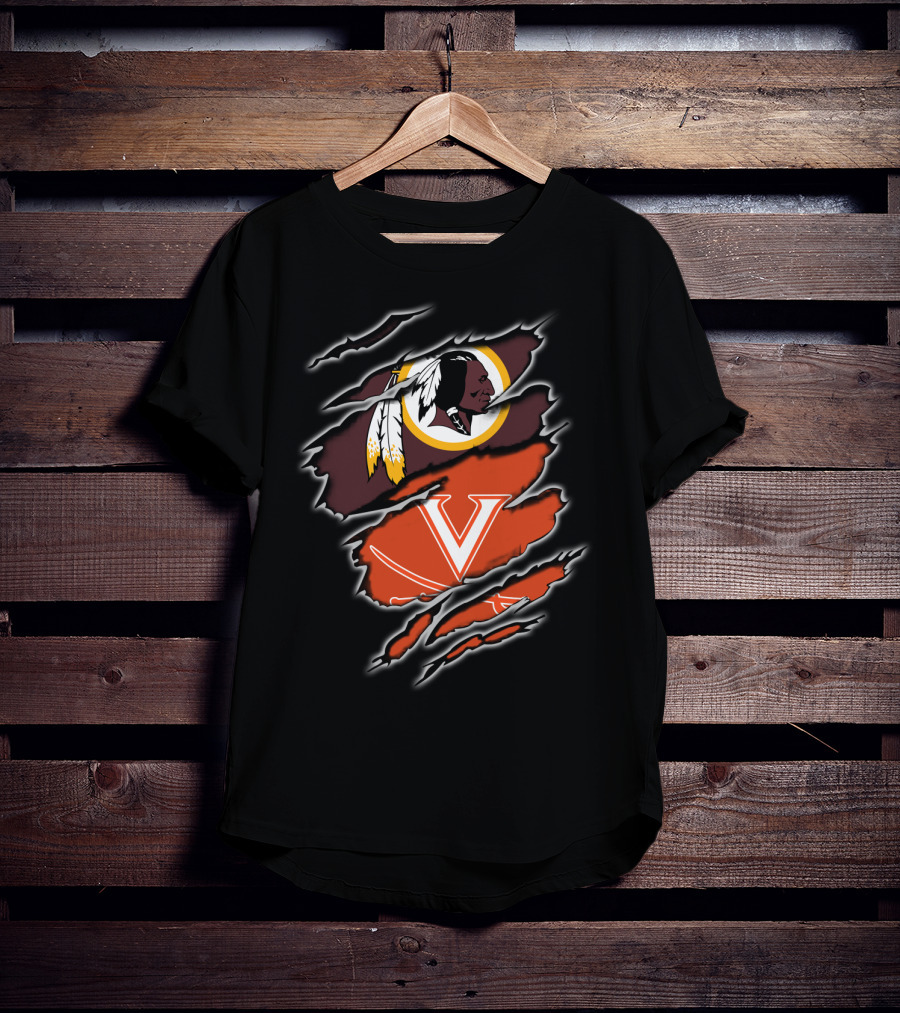 Washington Redskins Virginia Cavaliers Logo Mashup T-Shirt