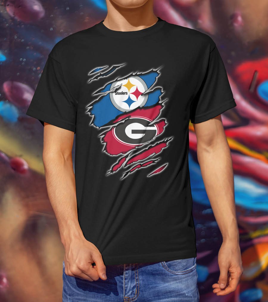 Steelers Georgia Bulldogs Fan Combo T-Shirt