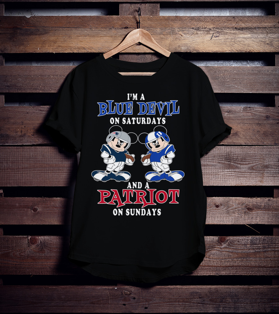 I'm A Blue Devil On Saturdays And A Patriot On Sundays T-Shirt