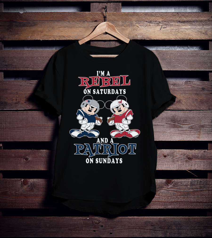 I'm A Rebel On Saturdays And A Patriot On Sundays Mickey T-Shirt