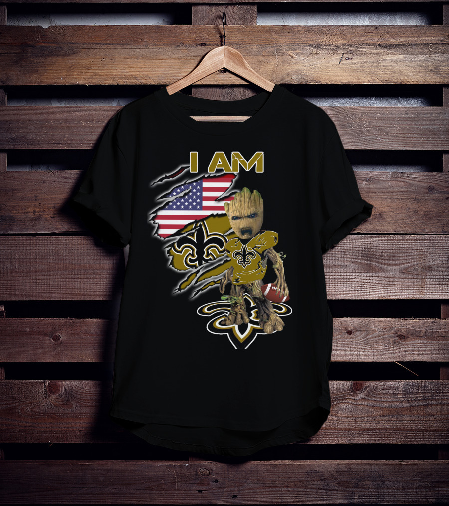 I Am Groot Saints Usa Football Fan T-Shirt