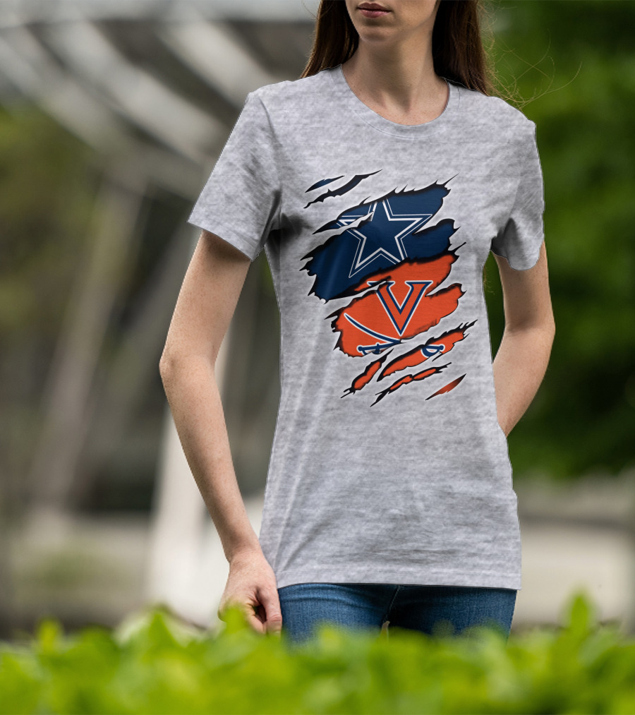 Cowboys Cavaliers Virginia Crossover Star And Swords Fusion T-Shirt
