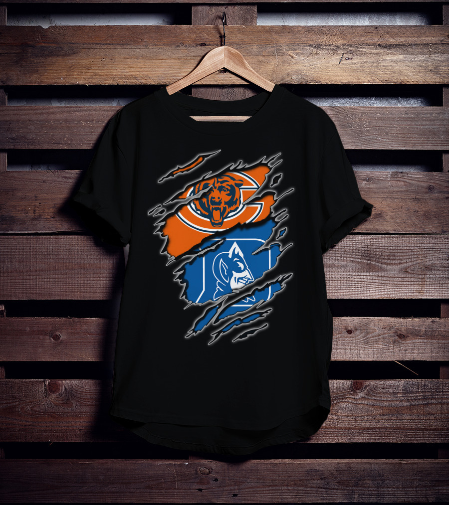Chicago Bears And Duke Blue Devils Logos Combined T-Shirt