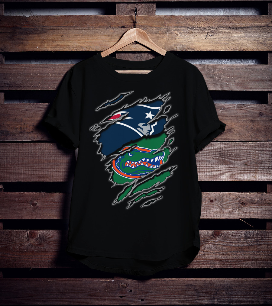 Patriots Gators Logo Crossover Featuring Iconic Team T-Shirt