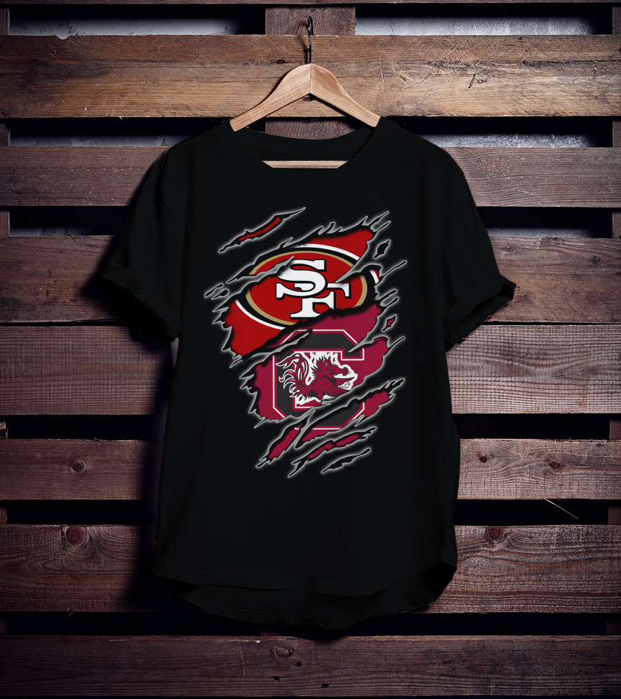 San Francisco 49ers South Carolina Gamecocks Claw Marks T-Shirt