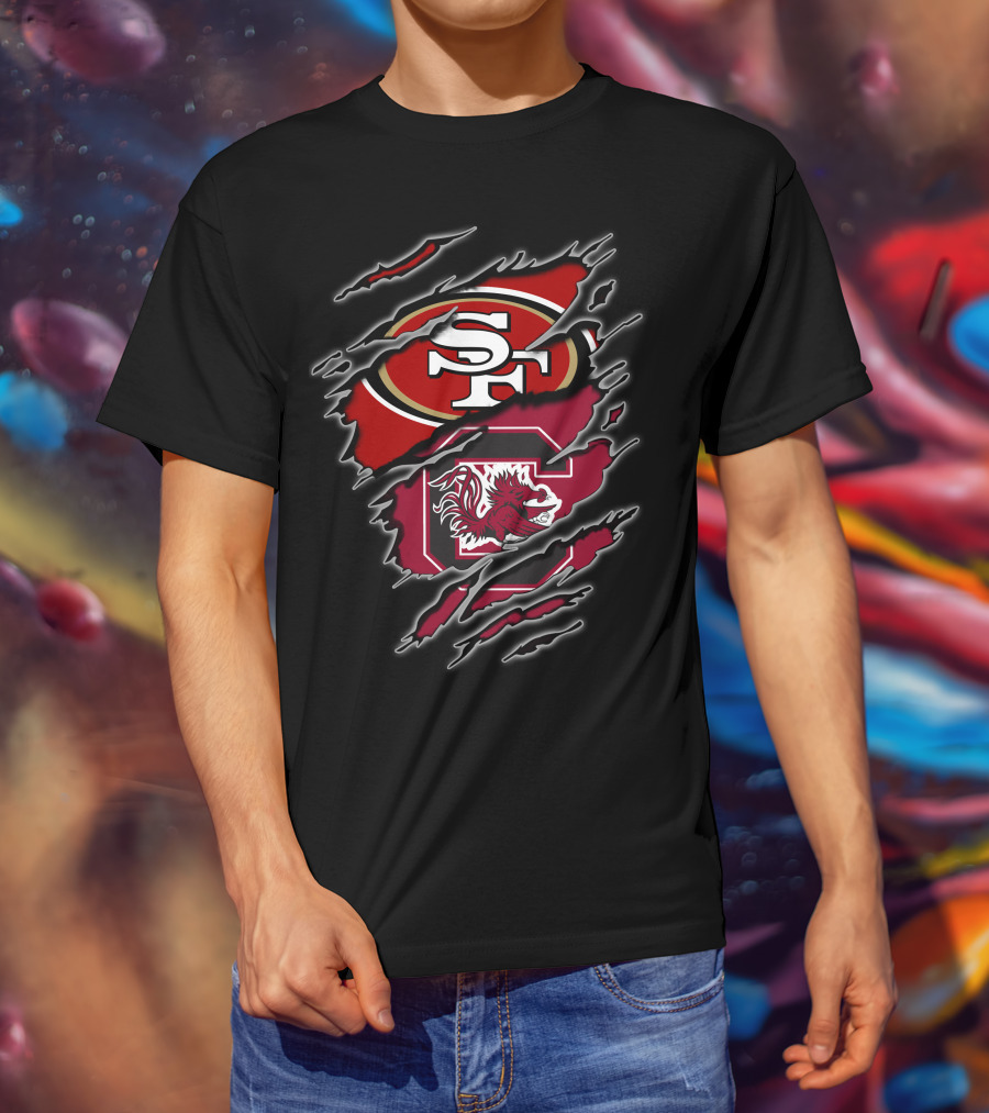 San Francisco 49ers South Carolina Gamecocks Claw Marks T-Shirt